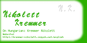 nikolett kremmer business card